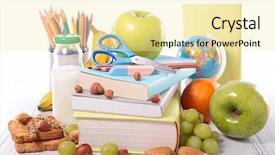  Presentation with healthy lifestyle - Colorful PPT theme enhanced with healthy lifestyle backdrop and a blonde colored foreground
