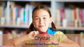  Presentation with man looking up happy - Amazing slide deck having adolescence nutrition - portrait of happy schoolgirl backdrop and a  colored foreground