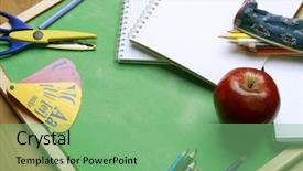  Presentation with green chalkboard - PPT layouts having green chalkboard - school object background and a seafoam green colored foreground