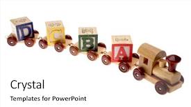  Presentation with learning - PPT layouts with school objects - toy train and learning blocks background and a white colored foreground