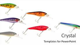  Presentation with coloured - Presentation theme enhanced with school of brightly-coloured fishing background and a  colored foreground