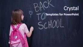  Presentation with black child - Presentation design with school on black chalkboar background and a tawny brown colored foreground