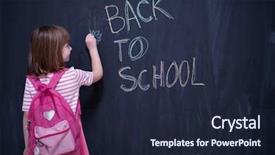  Presentation with black child - Beautiful slide deck featuring school on black chalkboar backdrop and a wine colored foreground