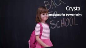  Presentation with black-child - Slides featuring school on black chalkboar background and a  colored foreground