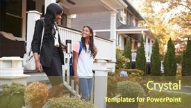  Presentation with cleanliness at school - PPT layouts with school on way to work background and a tawny brown colored foreground