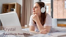  Presentation with school professional learning community - Presentation design enhanced with school-online-education-and-e background and a coral colored foreground