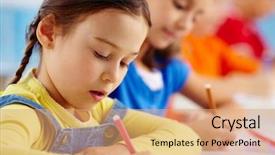  Presentation with workplace accident hospital - PPT theme consisting of school paper - portrait of lovely girl drawing background and a coral colored foreground