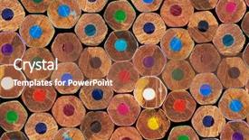  Presentation with coloured - PPT layouts with crayon art - coloured pencils background close up background and a red colored foreground