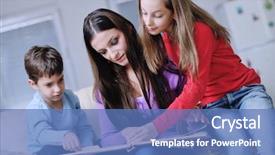  Presentation with new home - Amazing theme having school photo album - young mother read book backdrop and a teal colored foreground