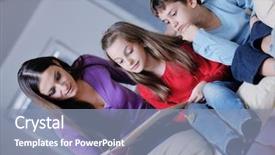  Presentation with reading for kids - Amazing slide deck having school photo album - young mother read book backdrop and a  colored foreground