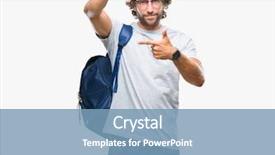  Presentation with student - Presentation theme enhanced with school photo composite - handsome hispanic student man wearing background and a  colored foreground