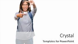  Presentation with young college student diagnosis of chlamydia - Beautiful PPT theme featuring school photo composite - young asian student woman wearing backdrop and a white colored foreground