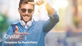  Presentation with tourist - Theme having school photo composite - young handsome tourist man wearing background and a  colored foreground