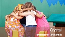  Presentation with huddle - Presentation theme having school planning - children in kindergarten going background and a red colored foreground