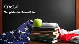  Presentation with chalk board - Theme enhanced with school pride - american flag with books background and a dark gray colored foreground