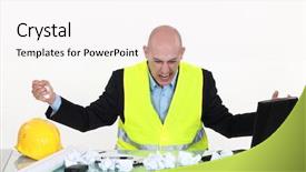  Presentation with architect - Amazing PPT theme having school principal office - frustrated architect backdrop and a white colored foreground