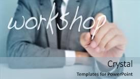  Presentation with 3d man sitting question mark - Presentation design consisting of school principal office - man wearing sitting background and a light blue colored foreground