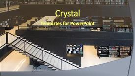  Presentation with interior design yellow and green - Presentation enhanced with school property - modern library interior background and a tawny brown colored foreground