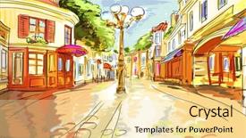  Presentation with property - Amazing PPT layouts having school property - old town - illustration sketch backdrop and a blonde colored foreground