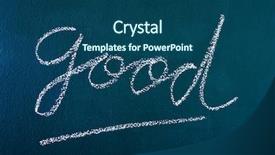  Presentation with bible all things work together for good - PPT theme having school property - word good written with chalk background and a ocean colored foreground