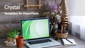  Presentation with workplace - Audience pleasing presentation theme consisting of school report card pen - workplace retro design concept backdrop and a gray colored foreground