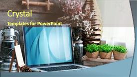  Presentation with report card - PPT layouts having school report card pen - workplace retro design concept background and a tawny brown colored foreground