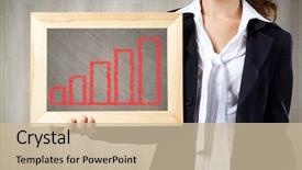  Presentation with frame - Amazing presentation theme having school report frames - young woman holding frame backdrop and a soft green colored foreground