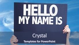  Presentation with name - Presentation theme having school reunion - hello my name is card background and a ocean colored foreground