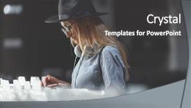  Presentation with vinyl - Colorful slide set enhanced with school rock - attractive young girl backdrop and a dark gray colored foreground