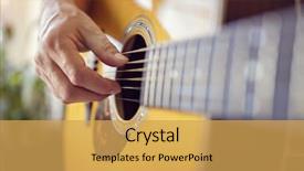  Presentation with acoustic - Presentation featuring school rock - man playing an acoustic guitar background and a yellow colored foreground