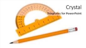  Presentation with frames isolated on white brown - Audience pleasing PPT theme consisting of school rules - protractor and pencil isolated backdrop and a white colored foreground