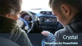  Presentation with driving - Audience pleasing slide deck consisting of school rules - young woman passing driving license backdrop and a ocean colored foreground