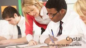  Presentation with classroom - Theme featuring secondary school lesson - teenage students studying in classroom background and a lemonade colored foreground