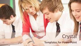  Presentation with classroom - PPT layouts consisting of secondary school lesson - teenage students studying in classroom background and a lemonade colored foreground