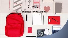  Presentation with backpack - Slide deck with school set with backpack heart background and a lemonade colored foreground