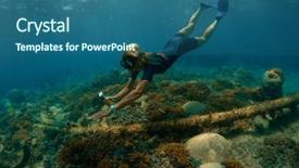  Presentation with water woman swimming underwater - Amazing presentation design having school shootings - woman swimming underwater with action backdrop and a ocean colored foreground