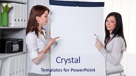  Presentation with business coaching - Colorful PPT theme enhanced with school strategic plan presentation - young women in a business backdrop and a  colored foreground