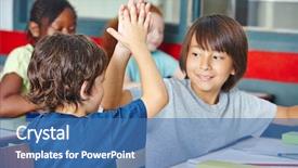  Presentation with high school students - Audience pleasing presentation consisting of school students giving high five backdrop and a teal colored foreground