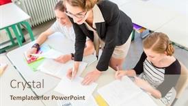  Presentation with geography - Amazing presentation design having school students or pupils having group work while geography lesson and the teacher test or educate them in class backdrop and a sky blue colored foreground