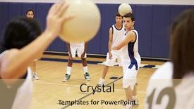  Presentation with high school students - Cool new slide set with school students playing dodge ball backdrop and a coral colored foreground