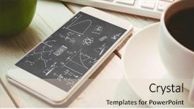  Presentation with math science - Slide set with school subjects - math and science doodles background and a lemonade colored foreground