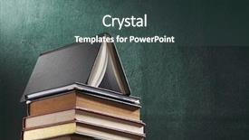  Presentation with school board - Amazing theme having school subjects - stack of book in front backdrop and a ocean colored foreground