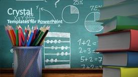  Presentation with school and diversity - Beautiful theme featuring school supplies against green chalkboard backdrop and a ocean colored foreground