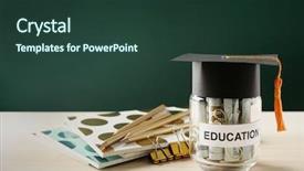  Presentation with education supplies - Beautiful presentation featuring school supplies and glass jar backdrop and a tawny brown colored foreground