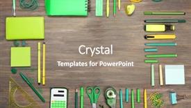  Presentation with frame border - Slide deck with school supplies border - frame of stationery on wooden background and a gray colored foreground