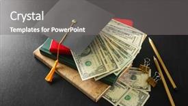  Presentation with school graduation - Slide set featuring school supplies graduation hat background and a gray colored foreground