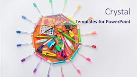  Presentation with octagon - Slides with school-supplies-octagon-with-sun background and a sky blue colored foreground