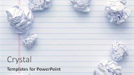  Presentation with lined paper - Audience pleasing PPT theme consisting of school-supplies-of-blank-lined backdrop and a sky blue colored foreground