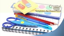  Presentation with pen - Colorful presentation enhanced with school-supplies-pen-pencil-copy backdrop and a cream colored foreground