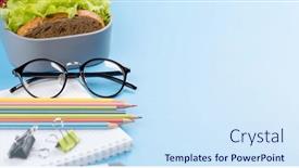  Presentation with nutrition school - Presentation consisting of school-supplies-stationery-and-lunch background and a  colored foreground